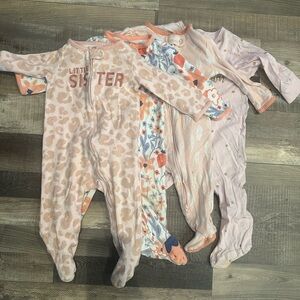 Lot of 4 Little Sister Pink and Cream Kids One Piece